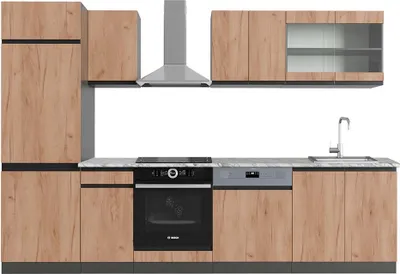 Obrázek produktu pro Kuchyňský kout Vicco R-Line Zlatý dub power/antracit 300 cm , PD Mramor, Model 42960