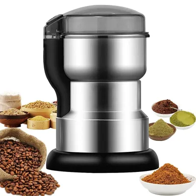 Produktbild von Kaffeemühle elektrisch 300W, Gewürzmühle mit 4 Edelstahlklingen, One-Touch Bedienung, für Kaffeebohnen, Nüsse, Getreide, kompakt