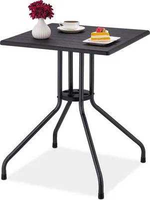 Productafbeelding van Famanu Balkontafel 75x61x61 cm - Vierkante tafel met houtlook, zwart