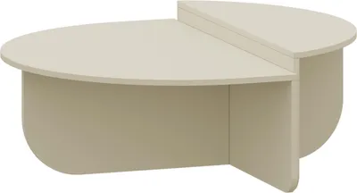 Produktbild von Couchtisch ‘Tondesdaslo’ mit doppelter Tischplatte halbrund 90 x 90 x 35 cm Sandfarben