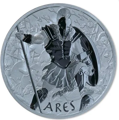 Obrázok produktu pre strieborná minca 1 unca Bohovia Olympu - ARES Bohovia Olympu Striebro 9999