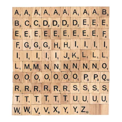 Produktbild von 100x ERSATZTEILE Holz Buchstaben kompatibel mit SCRABBLE Spielzubehör