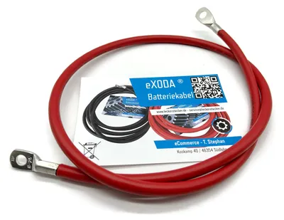 Produktbild von eXODA Batteriekabel 25 mm² 100cm Rot flexibel M8 M10 für Auto Boot Motorrad