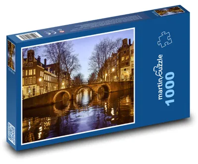 Produktbild von Puzzle 1000 Amsterdam - Abendkanäle - martinpuzzle