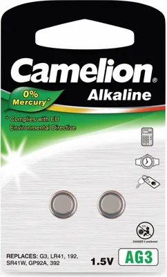 Immagine prodotto di Camelion | AG3/LR41/LR736/392 | Batteria alcalina a bottone | 2 pz.