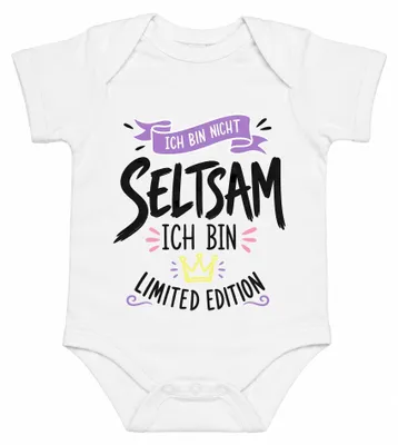 Image de Je ne suis pas bizarre, je suis une édition limitée : body pour bébé, avec l'inscription "Krone Sarkasmus" (Couronne et sarcasme), couleur blanche, taille 3/6 mois