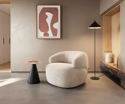 Produktbild von DELIFE Loungesessel Nova 88x88 cm Cord Beige