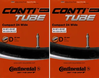 Produktbild von 2x Continental Compact 24 Wide Schlauch 24" 2.0 - 2.4 Dunlopventil 50/60-507