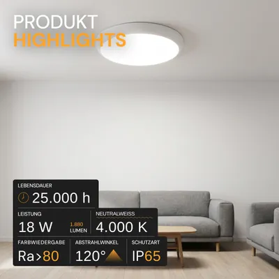 Produktbild von ENOVALITE LED Aufbaupanel 18 W 4000 K neutralweiß IP65