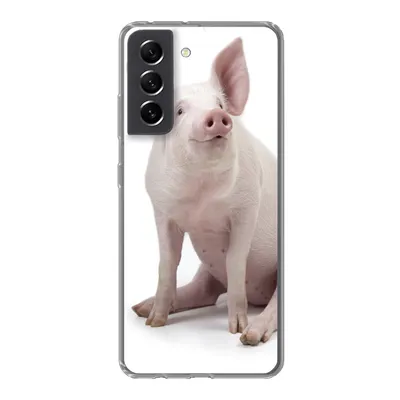 Produktbild von MuchoWow® Handyhülle Schutzhülle Hülle für Samsung Galaxy S21 FE Schwein - Bauernhoftiere - Weiß Silikon Softcase Handy Hülle - Mobiltelefonhülle