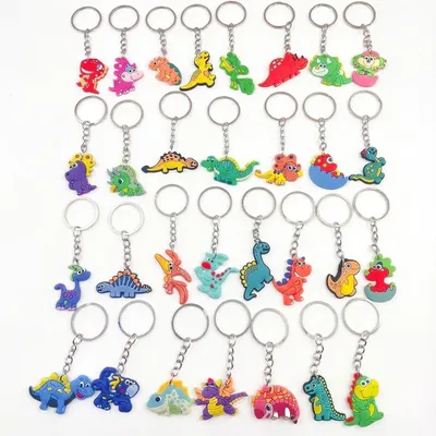 Produktbild von Dinosaurier Schlüsselanhänger 30 Stück, für Kinder, bunt, für Kindergeburtstage