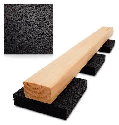 Produktbild von Terrassenplatten Unterleger – 100 Stück Wasserdichte Gummimatten 90x90x6 mm