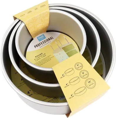 Produktbild von Famanu Backformset - 3 runde Kuchenformen - 15, 20 und 25 cm