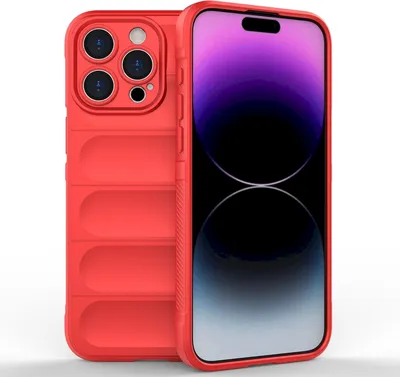 Produktbild von Mobigear Bumpy iPhone 15 Pro Max Hülle Flexibles TPU Backcover - Rot