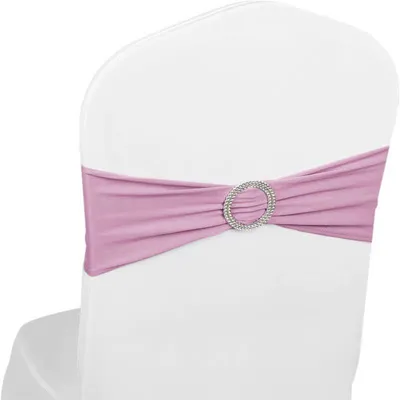 Stretch-Stuhlscharpen, Spandex, 100 Stück, staubrosa, elastisch