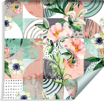 Produktbild von 10m VLIES TAPETE Rolle Patchwork Blumen Floral Natur XXL