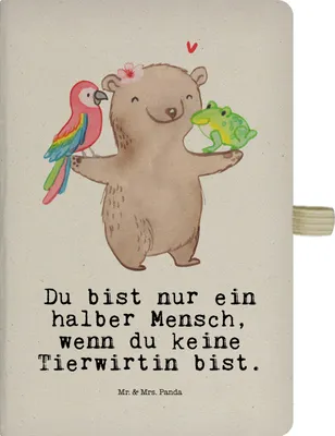 Produktbild von Mr. & Mrs. Panda Journal Tierwirtin Herz - Transparent - Geschenk, Jubiläum, Tagebuch, Bauernhof, notizbuch, Bäuerin, a4, Adressbuch, Lustig, Spruch, Witzig, Kladde