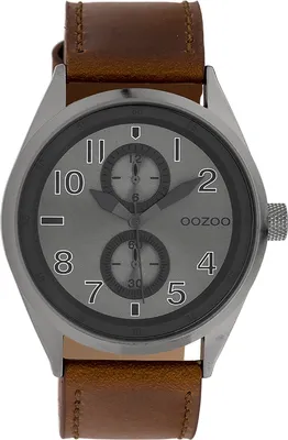 Produktbild von Oozoo Armbanduhr braun Leder Timepieces Herren Analog-Quarzuhr UOC10028
