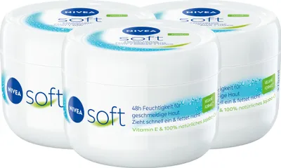 Produktbild von NIVEA Creme Soft 3 x 375ml 48h intensive Feuchtigkeit Vegane Formel