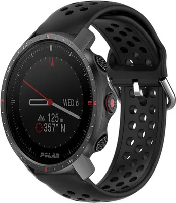 Produktbild von Strap-it Polar Grit X Pro Silikonarmband mit Löchern (Schwarz)