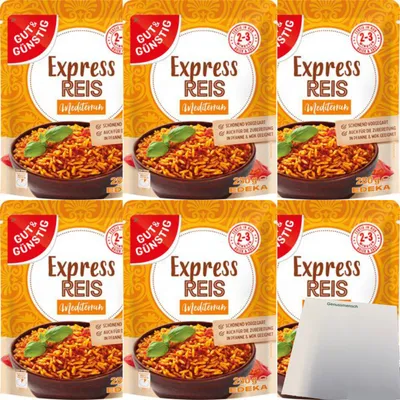 Produktbild von G&G Mikrowellenreis Mediterran 6er Pack (6x250g Packung) + usy Block