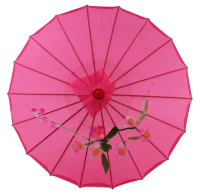 Produktbild von Deko Schirm klein 077b aus Kunstfaser wasserfest pink Bambus Ø55 cm
