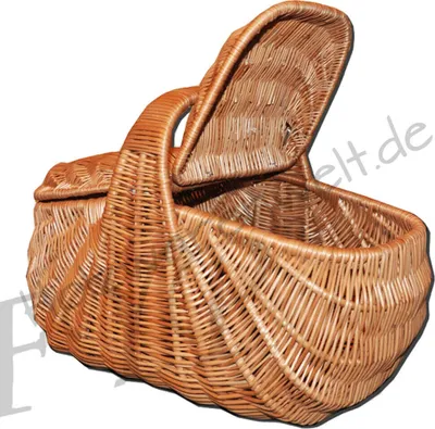Produktbild von Picknickkorb "MUSCHEL" Einkaufskorb Weidenkorb (50cm x 32cm x 28/38cm)