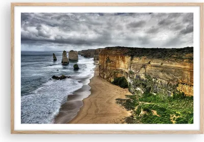 Produktbild von Gerahmtes Poster - Rahmen in heller Eiche - Strand Ozean Landschaft - 91,5x61 cm - Wand Bild - Wanddeko - Wandbilder - Wandposter - Bilderrahmen - Bilder - Kunstdruck - Wandbild - P2NAA91x61-0141