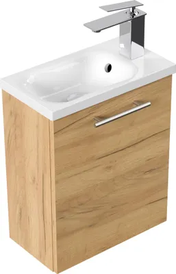 Produktbild von Gäste WC Badmöbel Pico Slimline 40cm SoftClose eiche gold : Eiche Gold Varianten: Eiche Gold