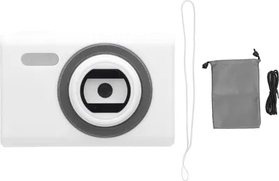 Obrázek produktu pro Kapesní digitální fotoaparát, přední a zadní, 48 MP, záznam videa v rozlišení HD, CCD, 2,2palcový TFT displej pro domácí použití, bílý