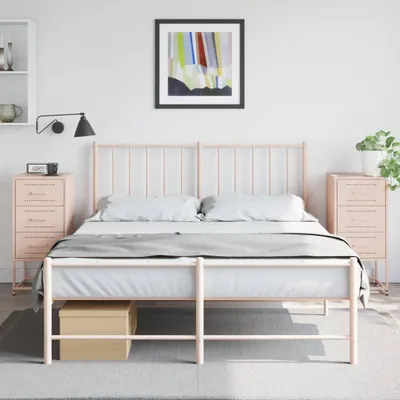 Obrázek produktu pro vidaXL Noční stolky 2 ks. Růžový 36x39x78 cm ocelový