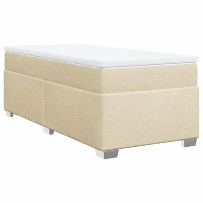 Produktbild von Boxspringbett mit Matratze Creme 90x200 cm Stoff