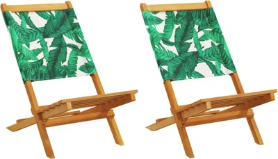 Immagine prodotto di vidaXL Sedie da giardino 8 pz. Pieghevoli in tessuto verde e legno massiccio