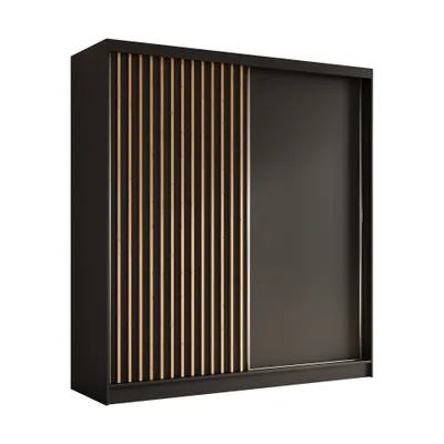 Produktbild von AX LIVING Cabinio Schwebetürenschrank Schwarz Artisan Eiche 200 cm