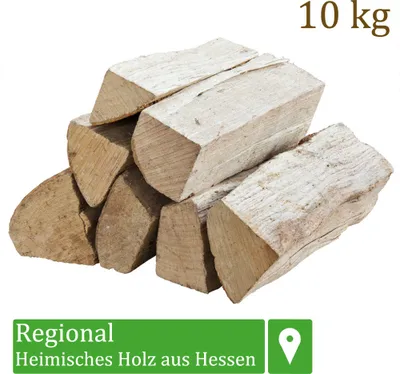 Produktbild von Brennholz Kaminholz Holz 10 kg Für Ofen und Kamin Kaminofen Feuerschale Grill Buche Feuerholz Buchenholz Holzscheite Wood 33 cm Flameup