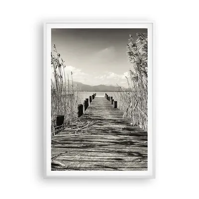 Produktbild von Gerahmtes Poster - Weißer Rahmen - Brücke Pier Sepia - 70x100 cm - Wand Bild - Wanddeko - Wandbilder - Kunstposter - Wandposter - Bilderrahmen - Bilder - Kunstdruck - Wanddekoration - P2WPA70x100-4928