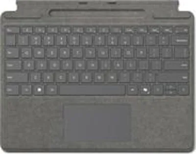 Produktbild von Microsoft Surface Pro Keyboard for Business - Tastatur - mit Trackpad, Beschleunigungsmesser, Surface Slim Pen 2 Ablage- und Ladeschale - QWERTY - Englisch - Platin