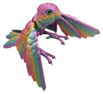 Produktbild von 3D-gedrucktes, flexibles Papageienmodell, bewegliche Vogelfigur mit Flügeln und Gelenken, Sammlerstück, Tierfigur für die Dekoration von Zuhause oder Büro