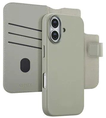 Imagen del producto de Funda Tipo Libro de Cuero 2 en 1 con MagSafe para Apple iPhone 17 - Gris claro