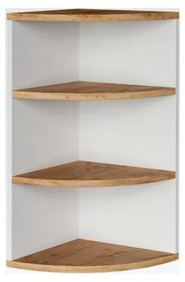 Produktbild von Eckregal Ecki, Bücherregal, Weiß/Goldkraft Eiche, 30 x 60 cm