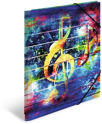 Produktbild von Kunststof muziekset, 3-teilig, kinderhoekmappen mit kunststoffassung, elastik, innenklappen und innendruck