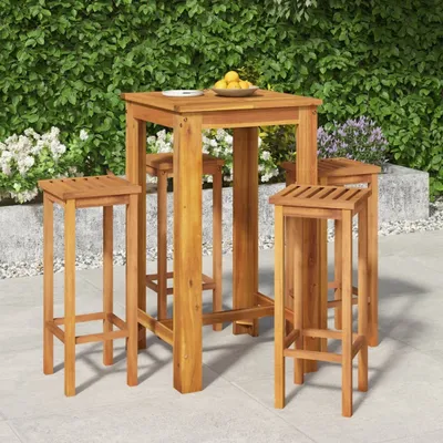 Produktbild von "2024"cloris 5-tlg. Gartenbar-Set Massivholz Akazie - Gartenmöbelgarnituren CHY91145623