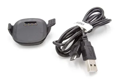 Produktbild von vhbw USB Ladekabel kompatibel mit Garmin Forerunner (large) 10, 15 Smartwatch Fitnesstracker - Dockingstation Schwarz, 100 cm