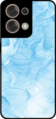 Image de Smartphonica Coque pour Oppo Reno8 5G avec marbre
  impression - Coque arrière en TPU design marbre - Bleu clair