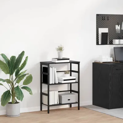 Image de Maison Exclusive - Bibliothèque aspect chêne noir 60 x 29,5 x 81 cm