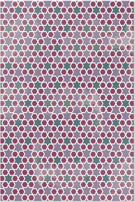 Produktbild von Stern mit Sechseck – Vinyl Fußmatte – 150x225 cm – Rutschfest, Pflegeleicht & Langlebig
