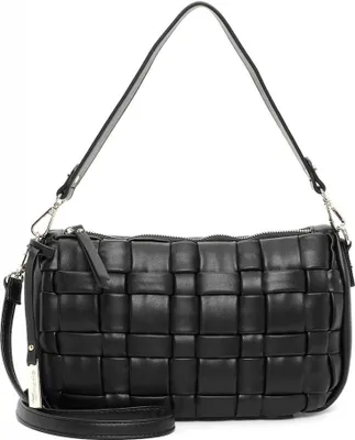 Produktbild von Tamaris Damen Schultertasche Flechtmuster Umhängeriemen Lorene 32401, Farbe:Schwarz