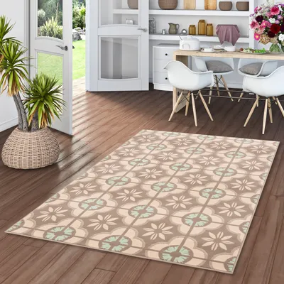 Produktbild von Designer Teppich Samba Modern Beige Fliesenoptik, Größe:120x170 cm
