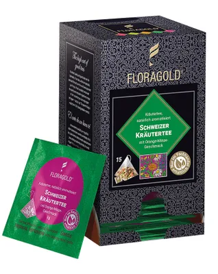 Produktbild von Floragold Kräutertee Schweizer Kräutertee Pyramidenbeutel, 15er Pack