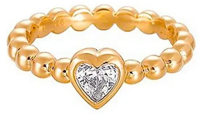 Image de Esprit Femme Bague Argent Or Zirconium Pellet Heart ESRG91751B1, Taille de la bague:56 (17.8 mm Ø)